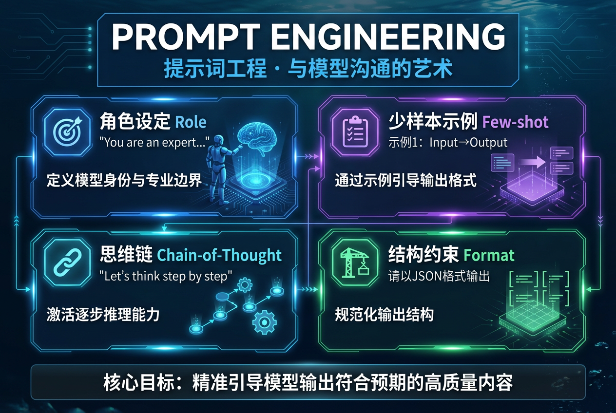 Prompt Engineering 核心框架图
